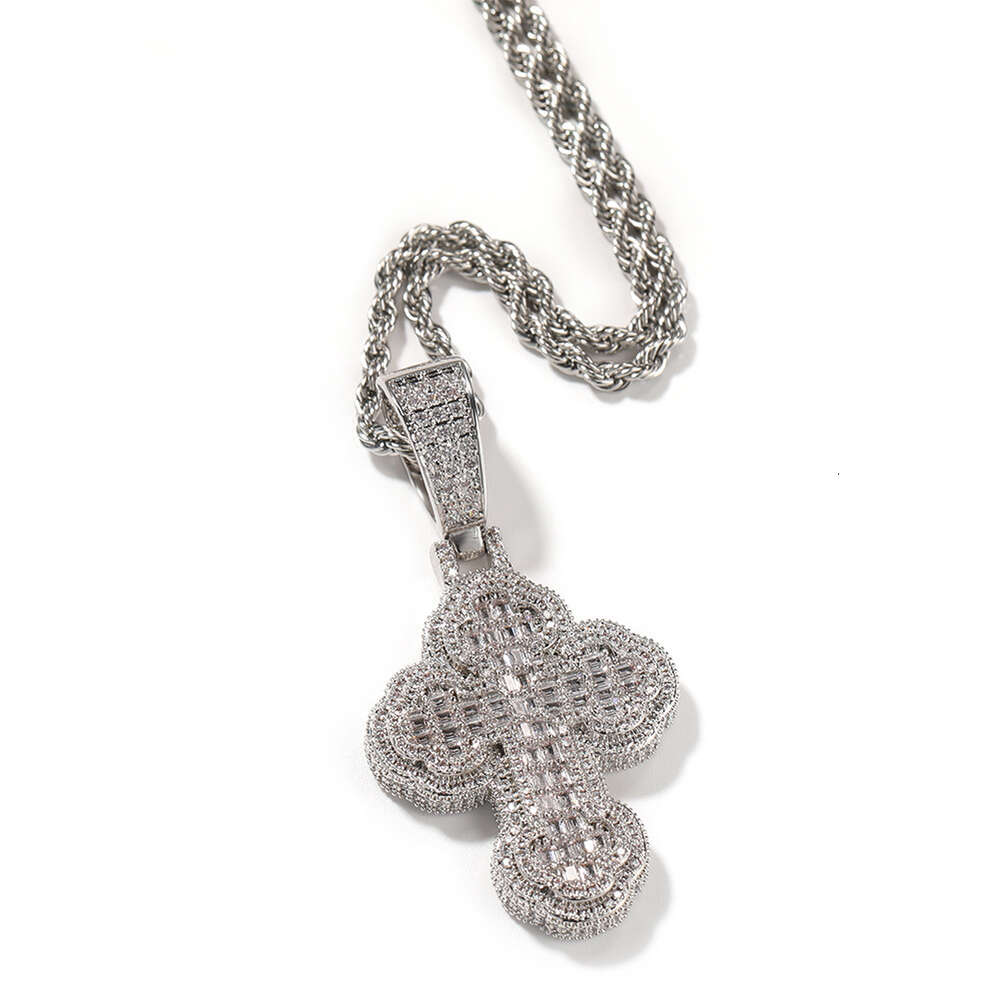 Hip Hop Ancient cute ccloud Cross Pendant Necklace Jewelry GRA moissanite diamond 18k gold sterling silver cuban