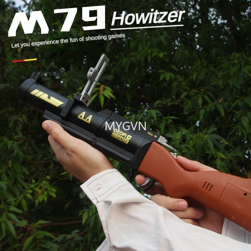 M79 Howitzer Toy Gun Soft Bullet Rocket Launcher Manual Shooting Model for Boys Kids Children Outdoor Games