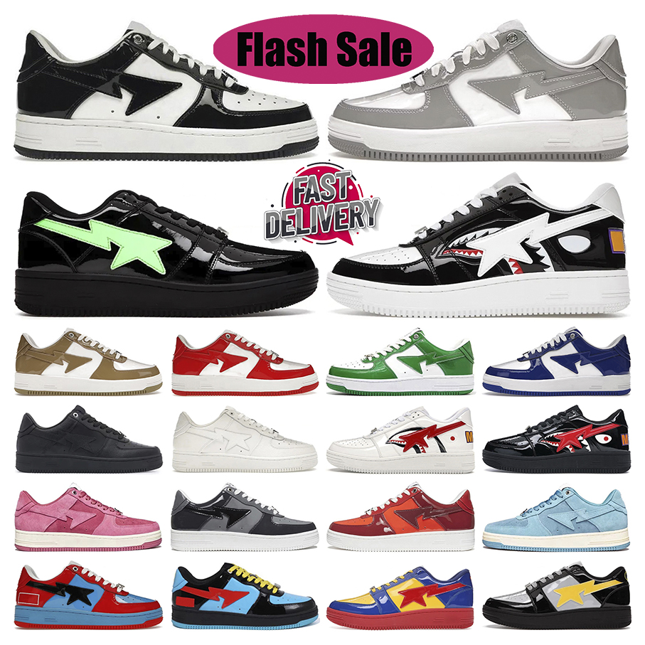 Designer SK8 STA Casual Shoes bapsta bapest Pastel Pink Patent Leather Camo Combo Black white Shark Suede Suede Heel Beige apesta men women trainers sports sneakers