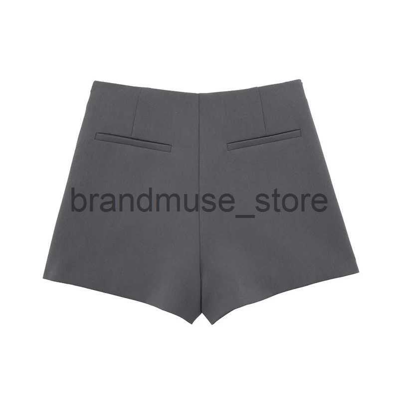 Skirts TRAF Asymmetrical Skirt Shorts for Women Workwear Skirt Pants Woman Autumn Casual Women's Shorts 2023 Street Grey Shorts Women J231219