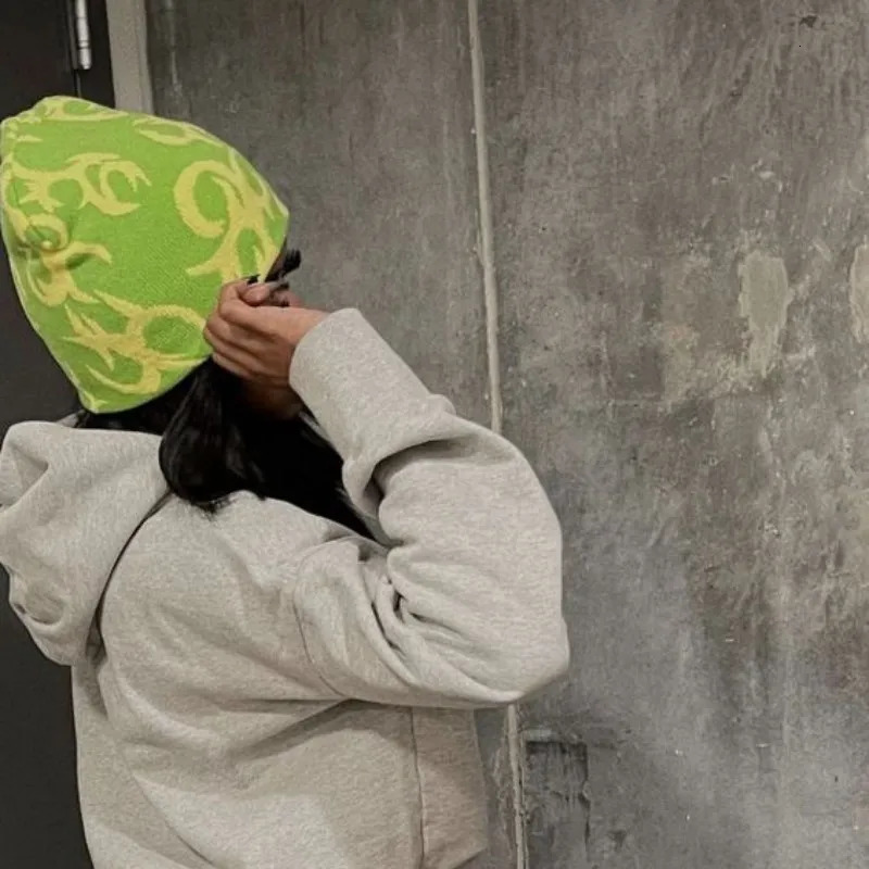 Beanie Skull Caps Fashion Net Red Wool Acrylic Pullover Hat INS Y2K Hip hop Grunge Beanie Funny street Men Women Cap Casual Skullies Outdoor 231219