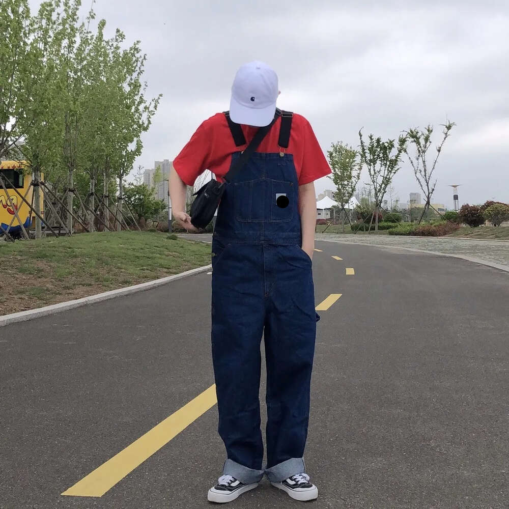 Lys Designer Jeans Top Quality Autumn/winter Workwear Denim Overalls Loose Couple Casual Straight Leg Pants for Men and Women