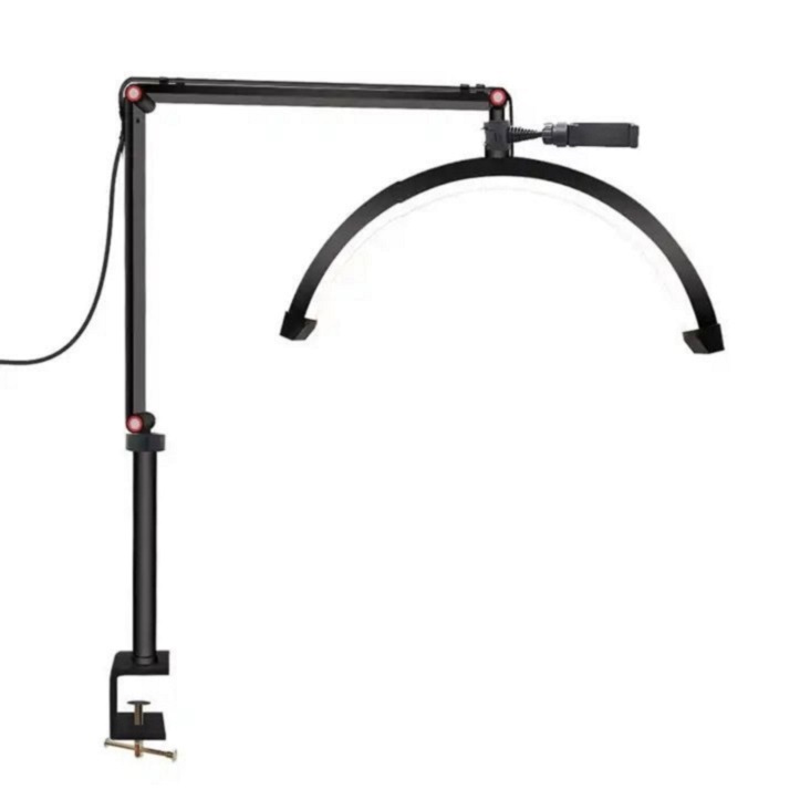 Table Clip Desk Stand Led Half Moon Light Lamp for Eyebrow Lash Extension Massage Skincare Tattoo Beauty Salon