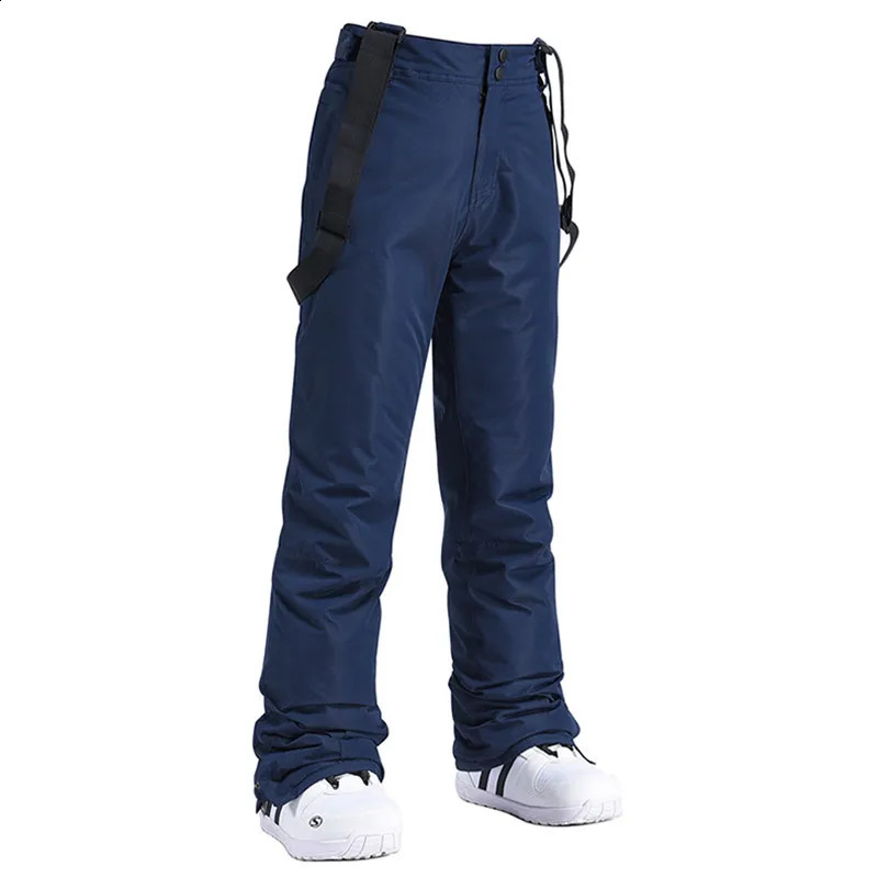 Skiing Pants High Quality Men Women Winter Thick Warm Skiing Pants Windproof Waterproof Suspender Trousers Snow Snowboard Pants Plus Size 231218