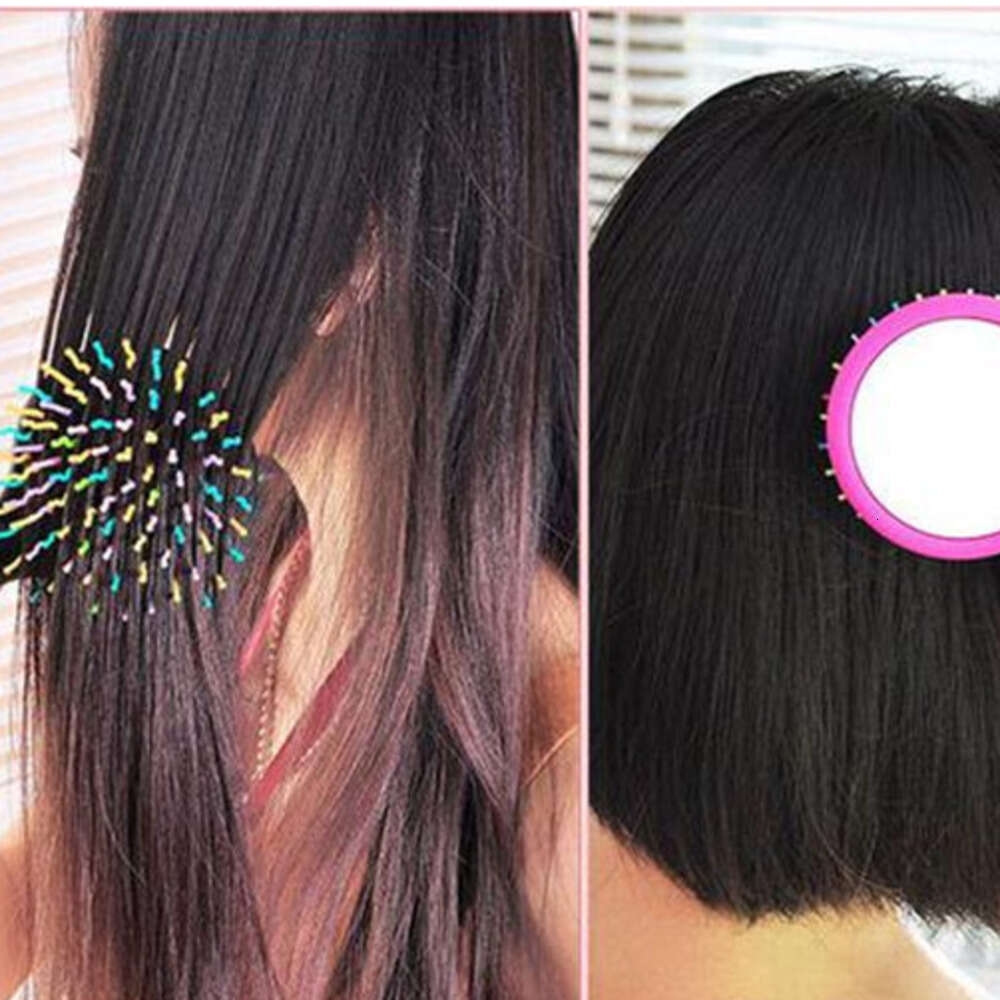 Detangle Hair Brush Magic Rainbow Comb With Mirror Anti-static Comb Cepillo Para Desenredar El Cabello Magic Rainbow Comb Cepillo Para Desenredar El C