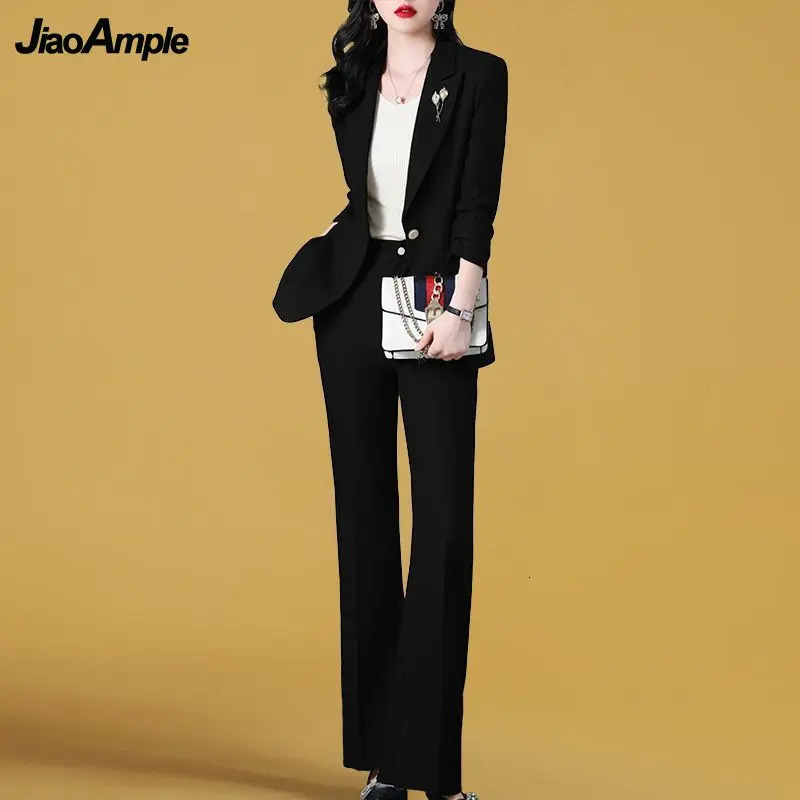 Women's Suits Blazer's 2023 Spring Autumn Fashion Professional Suit Two Piece Korean Elegant Casual Blazers Jacket Pants Matching Set 231219