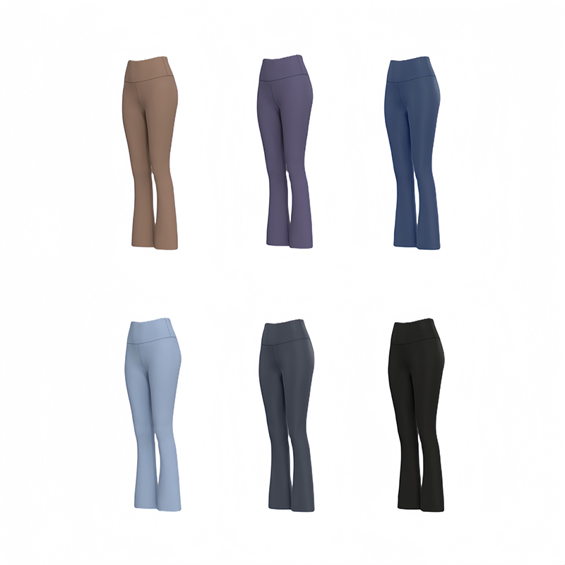 Pants Lu Leggings Flare Align Shorts Women Slim Fit Pockets Workout Clothes Running Gym Wear Exercise Fiess Lady Outdoor Sports Trousers Yoga Outfits