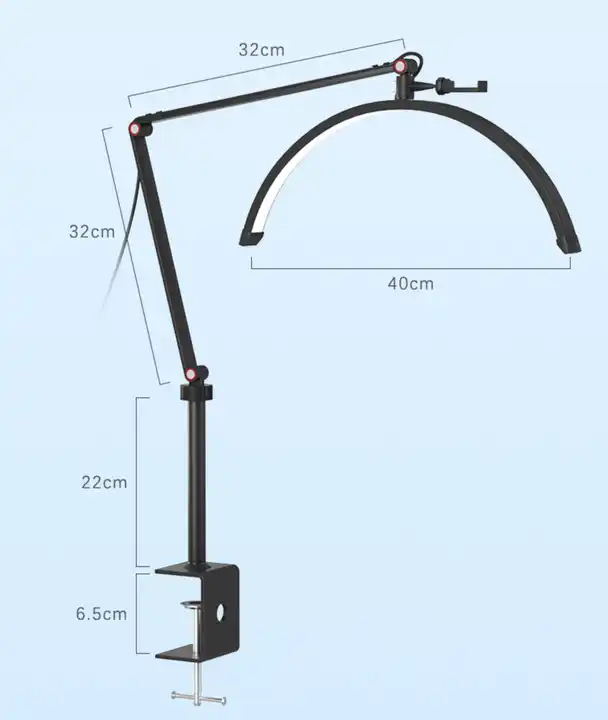 Factory Salon Beauty Lamp Ceiling LED Ring Light Eyelash Half Moon Lamp for Beauty Lashes Skincare Lighting