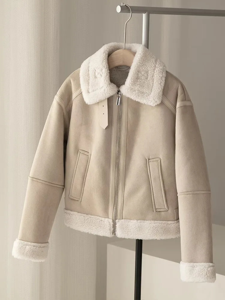 Womens Jackets ZATRHMBM Women Autumn Winter Fashion Warm Reversible Coat Vintage Long Sleeve Side Pocket Female Outerwear Chic Top 231218