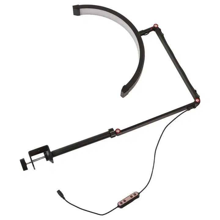 Table Clip Desk Stand Led Half Moon Light Lamp for Eyebrow Lash Extension Massage Skincare Tattoo Beauty Salon