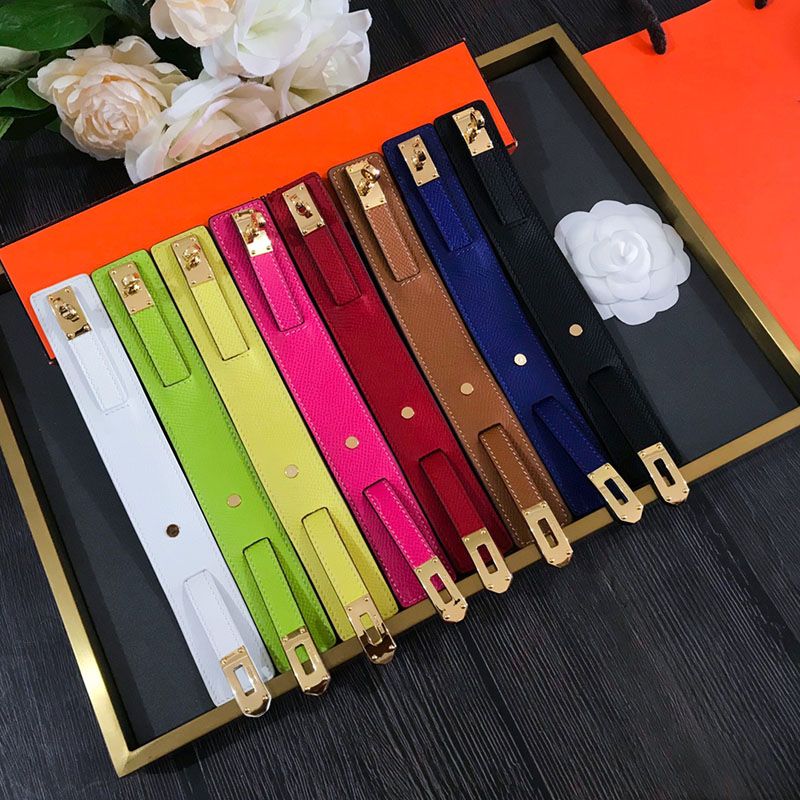 high quality brand jewerlry real leather bracelet for women multicolor cuff