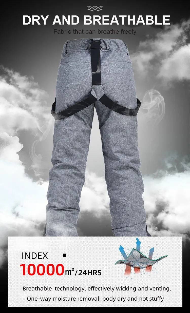 Skiing Pants High Quality Men Women Winter Thick Warm Skiing Pants Windproof Waterproof Suspender Trousers Snow Snowboard Pants Plus Size 231218