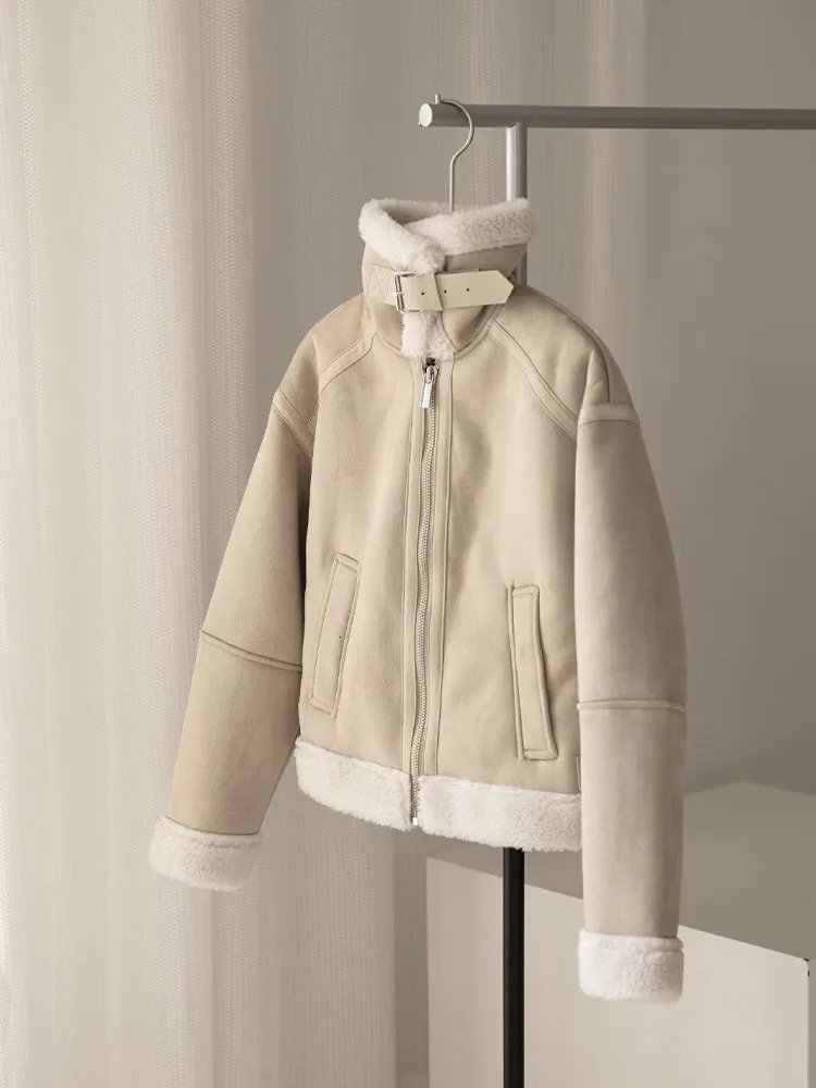 Womens Jackets ZATRHMBM Women Autumn Winter Fashion Warm Reversible Coat Vintage Long Sleeve Side Pocket Female Outerwear Chic Top 231218