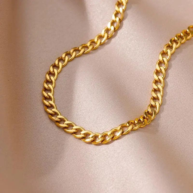 Charm Bracelets Anklets for Women Stainless Steel Gold Color Chain Anklet Female Summer Beach Accessories Foot Leg Fashion Jewelry 231219