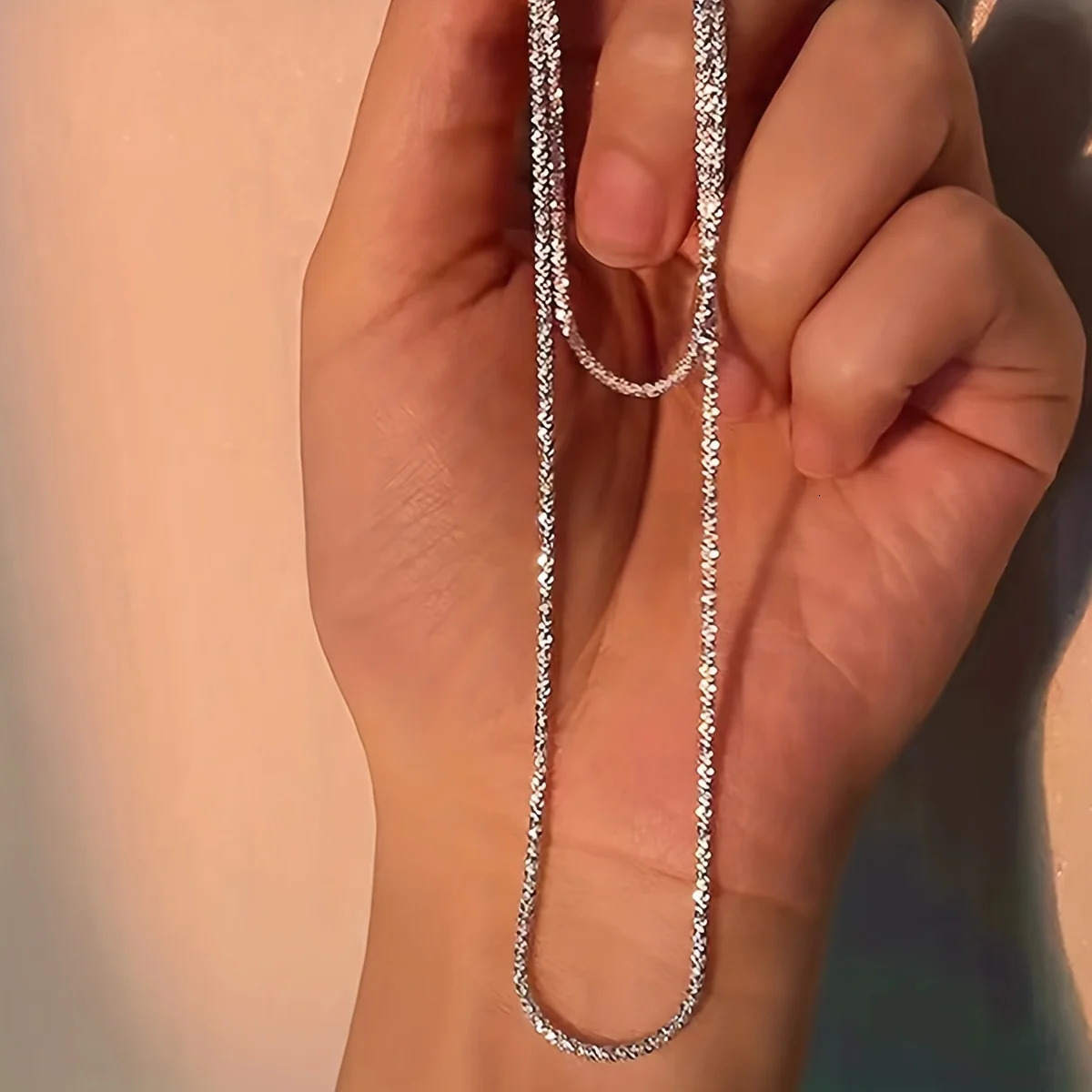 Pendant Necklaces 1Pcs Silver Colour Sparkling Clavicle Chain Choker Necklace Collar For Women Fine Jewelry Wedding Party Birthday Gift 231219