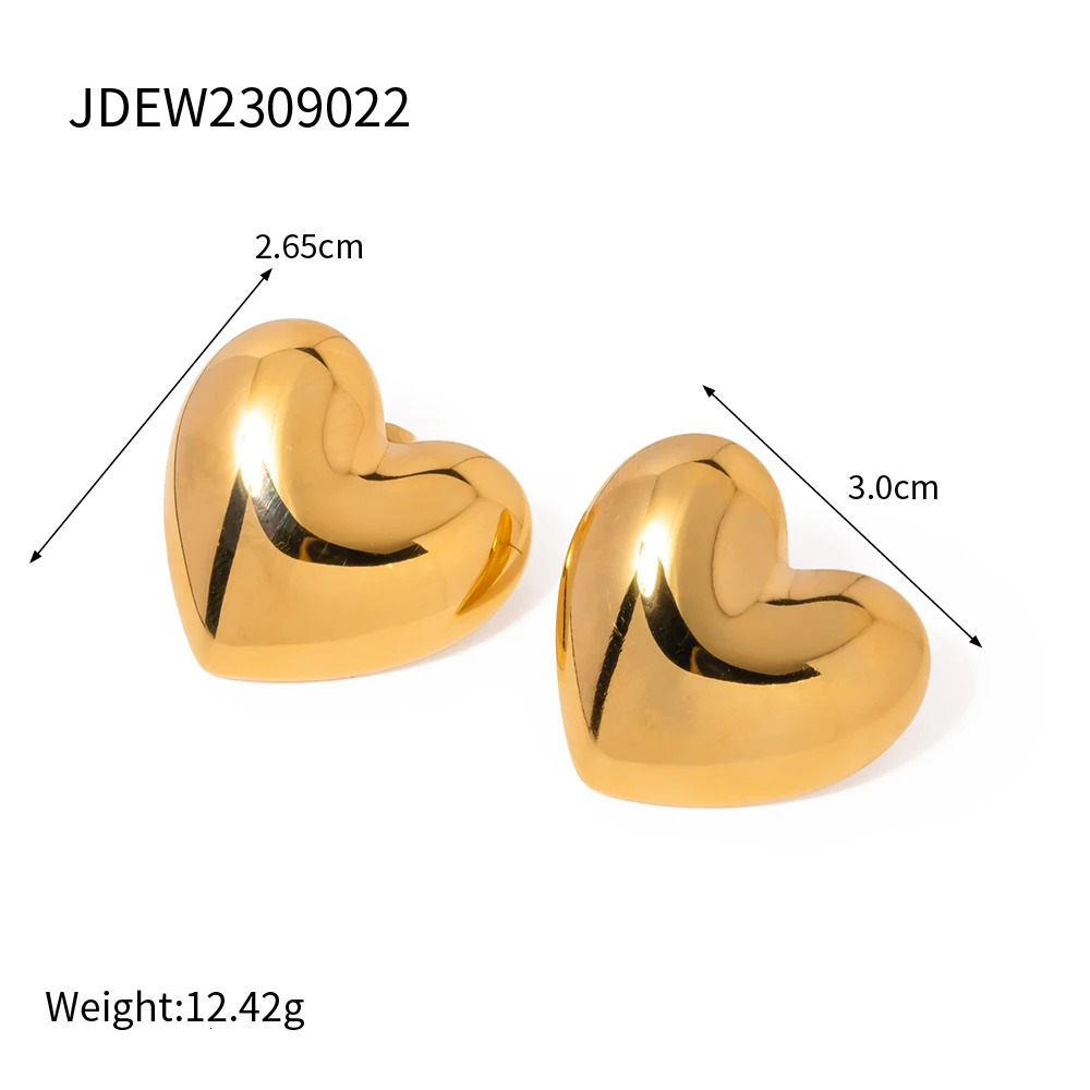 Stud Uworld Vintage Stainless Steel Heart Earrings 18k Pvd Plated Gold Unique Yet Timeless Appearance Jewelry High Quality Gift 231219