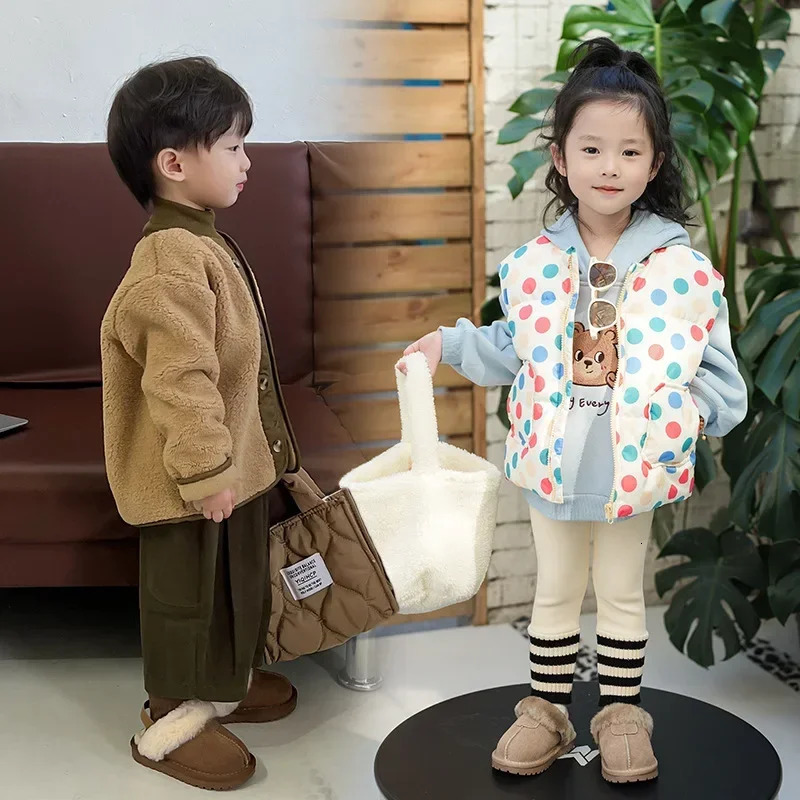 Flat shoes Girls' Walking Shoes Baby and Children's Baby Shoes Plush Cotton Slippers Winter Style Children's Plush Shoes Boys' Sho