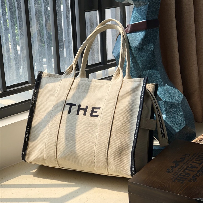 Contrast Canvas Tote Bag Women's Handbag Shoulder Shopping bag