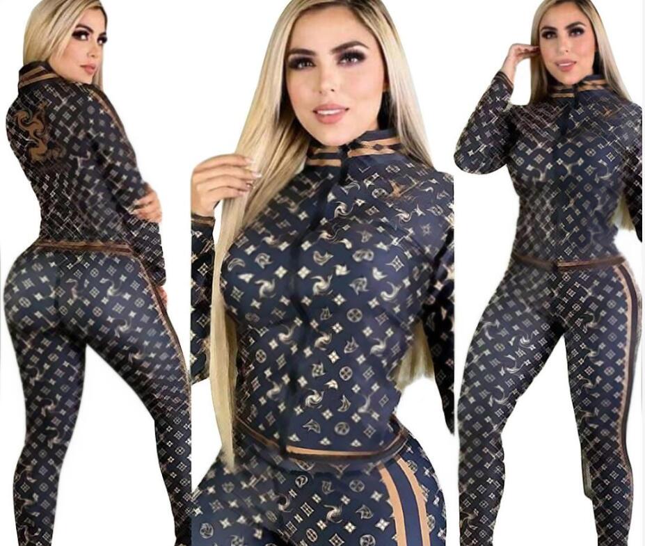 spring Womens Tracksuits brand new fashion Casual 2 Piece Set jacket + pants designer zipper cardigans printed sports Suit set