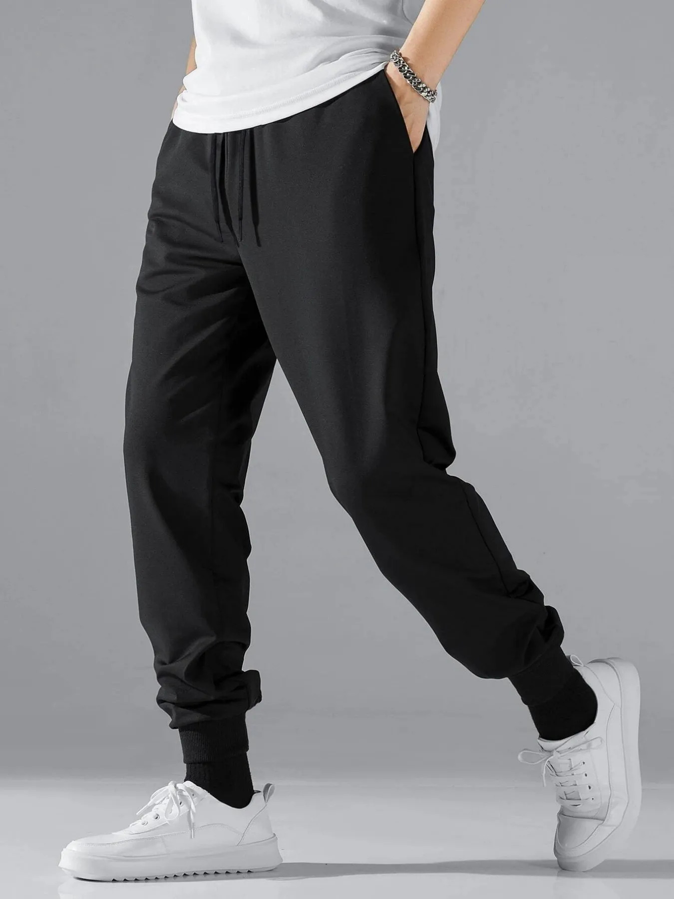 Men s Jeans Men Drawstring Waist Slant Pocket Sweatpants 231219