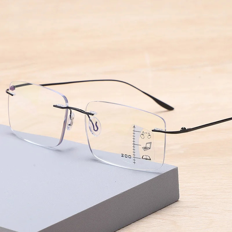 Sunglasses Frames 100 Multifocal P ochromic Reading Glasses Men Women Progressive Anti Blue Light Hyperopia Ultra light 1 5 231219