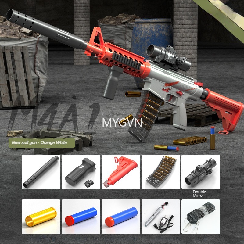 M416 Electric Manual 2 Modes Toy Guns Soft Bullet Shell Ejection Automatic Blaster For Adult Child Outdoor Game