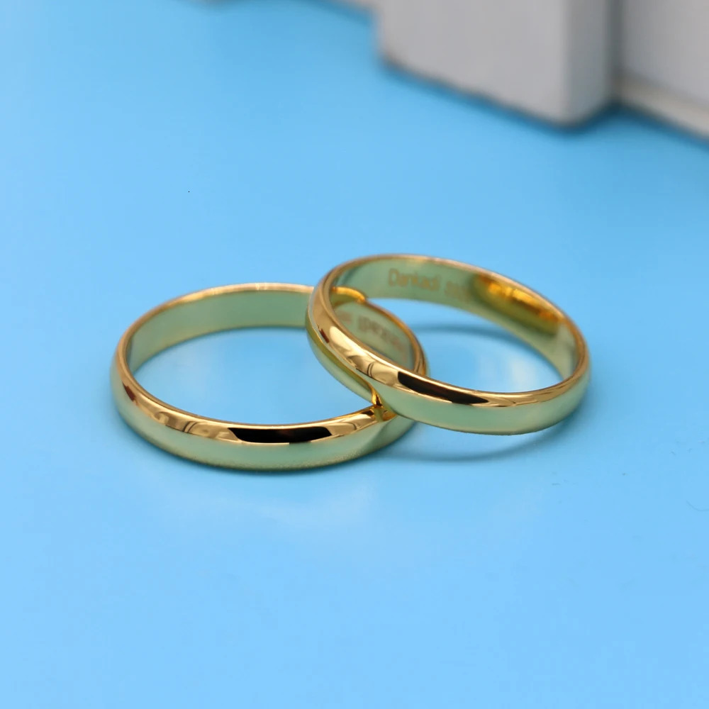 Wedding Rings Golden 925 Sterling Silver Men Women Couple Lover Ring Personalized Matching Bands Anniversary Fine Jewelry Gifts 231218