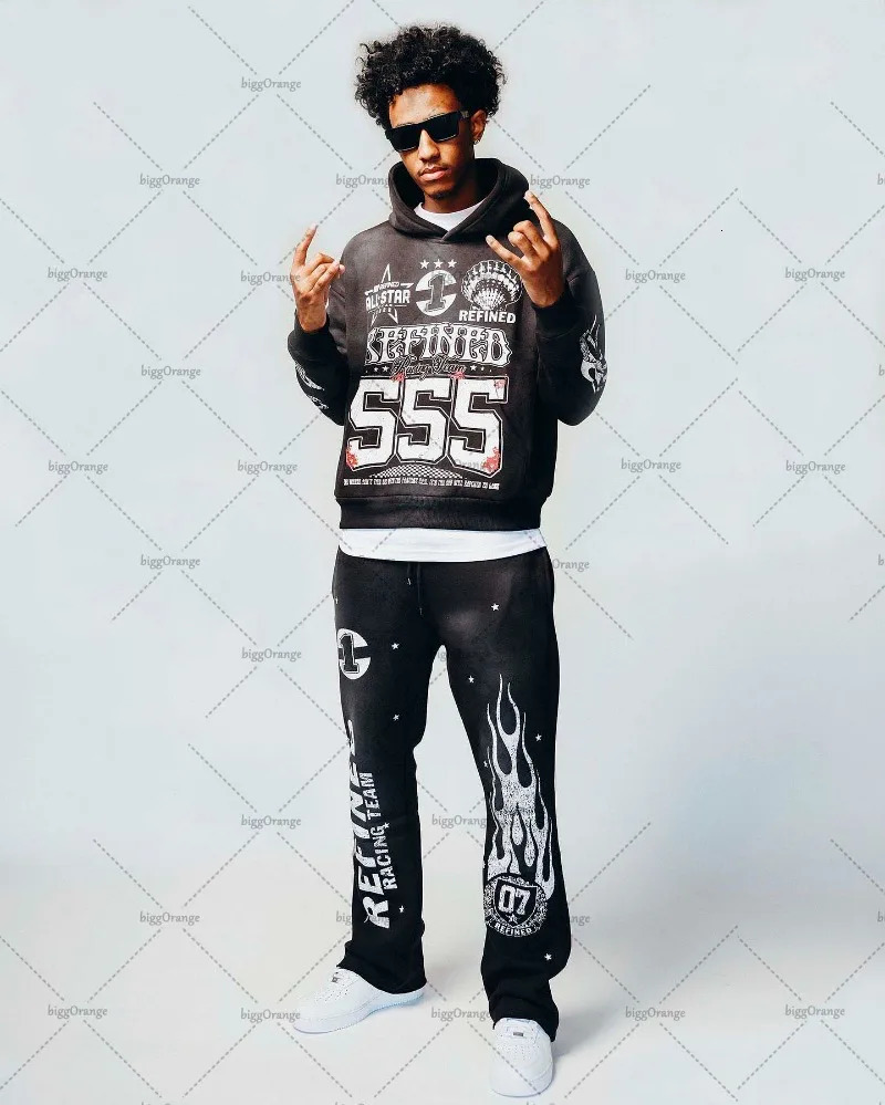 Mens Hoodies Sweatshirts Y2K high street clothing oversized pullover sweatshirt mens spring and autumn fashion loose versatile hoodie 231218