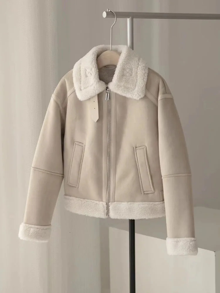 Womens Jackets ZATRHMBM Women Autumn Winter Fashion Warm Reversible Coat Vintage Long Sleeve Side Pocket Female Outerwear Chic Top 231218