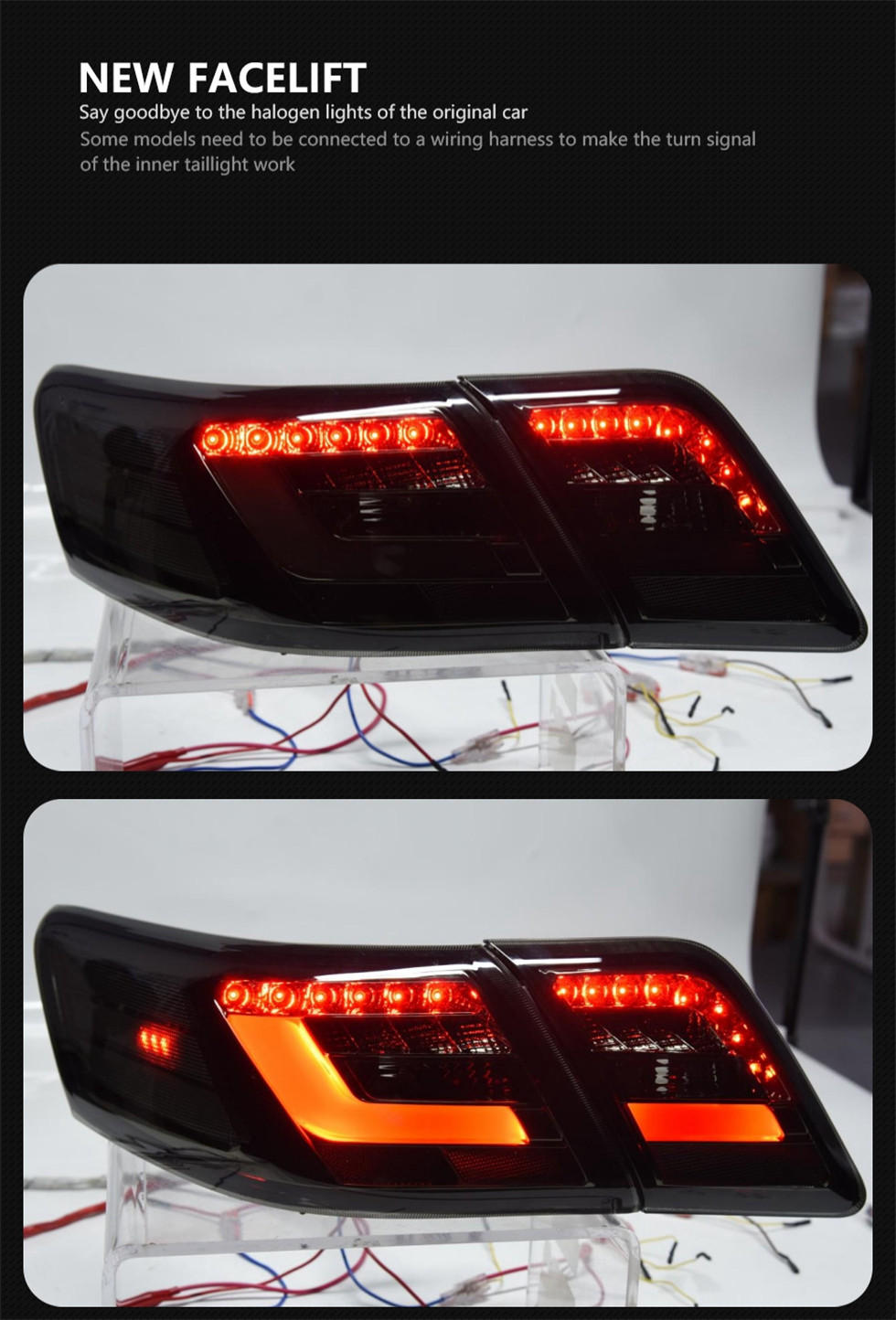 Car Tail Lights for Toyota Camry LED Tail Light 2008-2011 Camry Rear Fog Brake Turn Signal Taillight Accessory