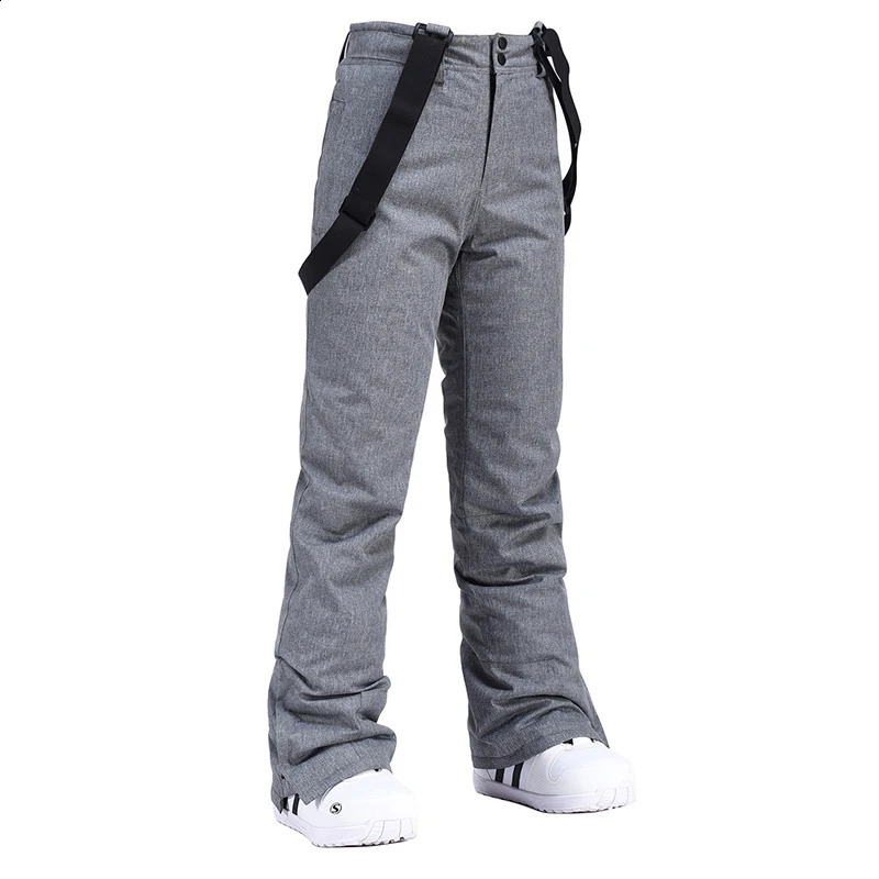 Skiing Pants High Quality Men Women Winter Thick Warm Skiing Pants Windproof Waterproof Suspender Trousers Snow Snowboard Pants Plus Size 231218