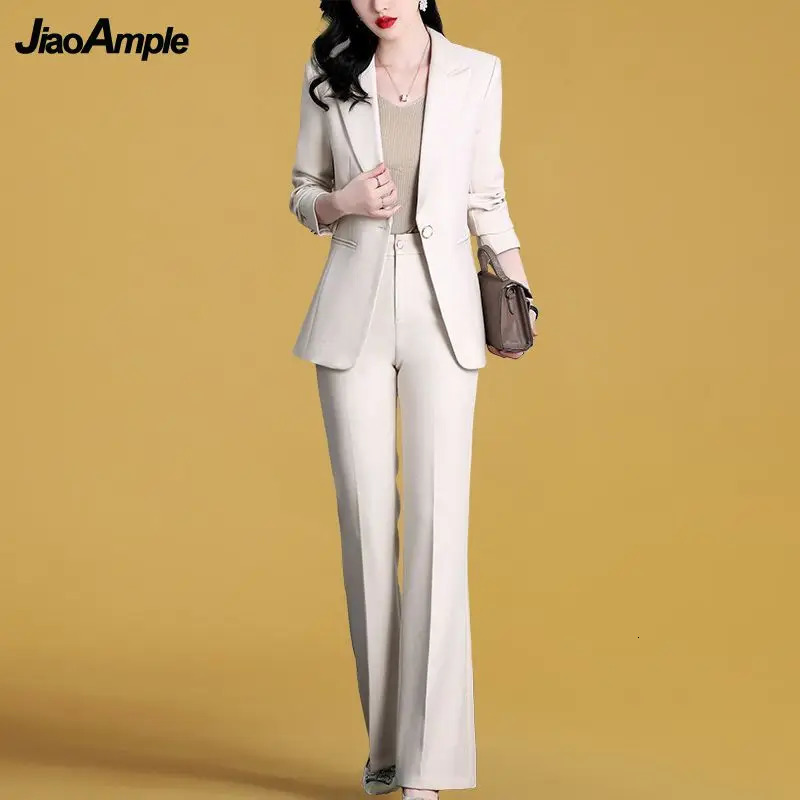 Women's Suits Blazer's 2023 Spring Autumn Fashion Professional Suit Two Piece Korean Elegant Casual Blazers Jacket Pants Matching Set 231219