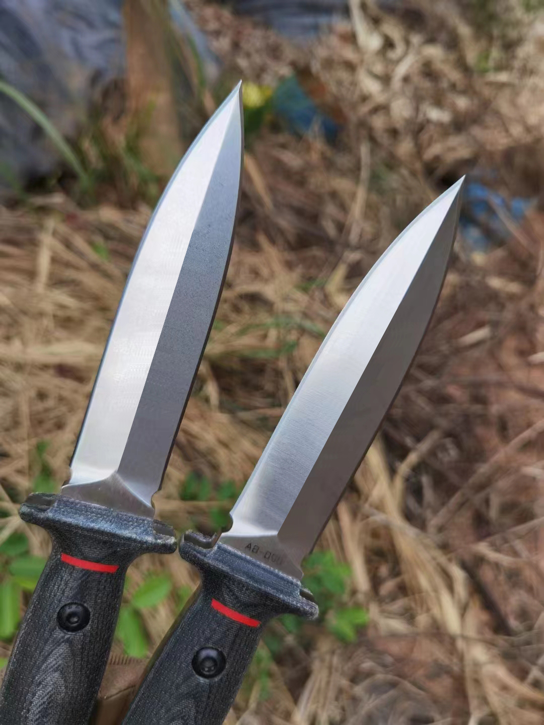High Quality Strong Fixed Blade Knife A8 knife Satin Double Edge Blade Full Tang G10 Handle Hand Made Tactical Straight Knives with Kydex
