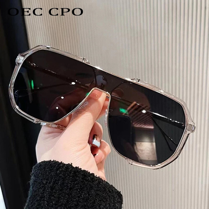 Fashion Sunglasses Frames Oversized Women 2023 Unique For Men UV400 Punk Glasses Trending Female Eyewear 231219