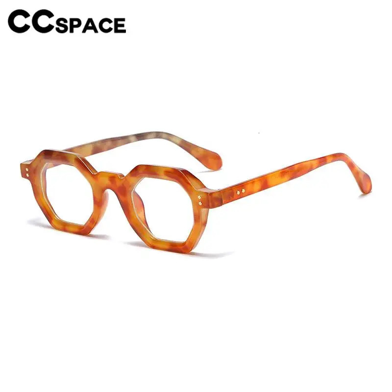 Fashion Sunglasses Frames 56891 Polygon Leopard Optical Spectacle Frame Rivet Glasses Outdoors Riding Protection Sun Uv400 231219