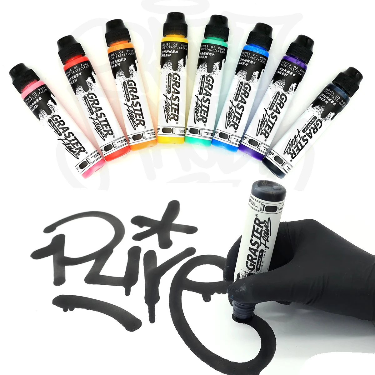 1Pcs Graffiti Flowing Pen Oily Round Head 10mm Signature Street Acrylic paint Marker Waterproof DIY Art Painting 231220