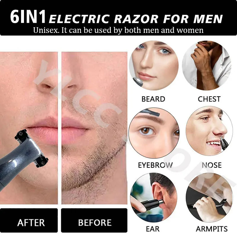Intimate Areas Haircut Precision Shaver Men Bikini Line Sensitive Razor Balls Eggs Pubic Hair Shaving Trimmer Face Beard Clipper 231220