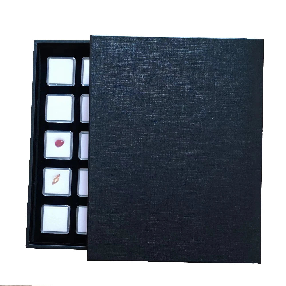 Jewelry Boxes Clear Loose Diamond Storage Box 40x40mm Gems Stone Packaging Organizer 57x37mm Pendant Jewelry Display Tray Gemstone Showcase 231219