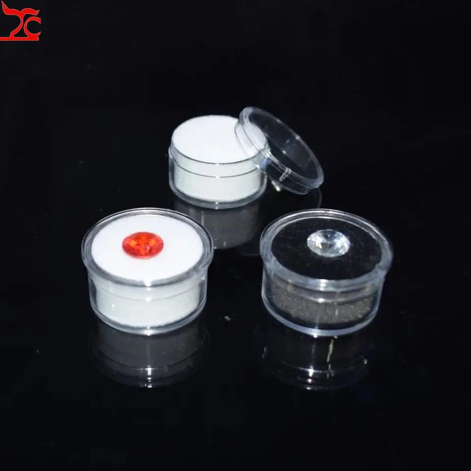 Jewelry Boxes 50Pcs/lot Clear Round Diamond Box Plastic Beads Jewelry Case Gem Storage Box Gemstone Jewelry Packaging Organizer Box 231219