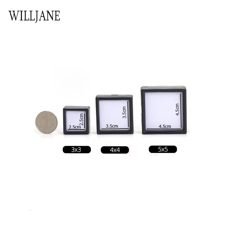 Jewelry Boxes Wholesale Loose Diamond Gemstone Storage Collection Display Box Top Glass Beads Organizer Show Case Square Gems Holder Container 231219