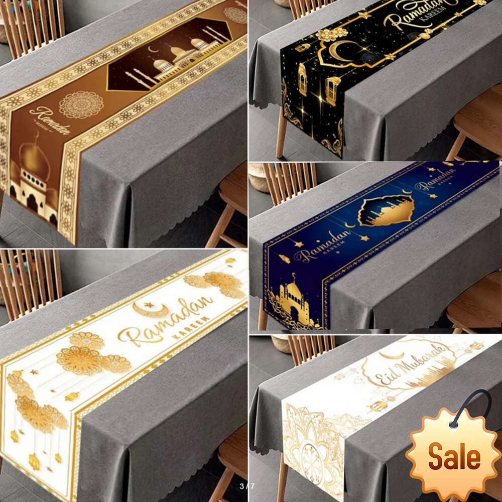 Eid Mubarak Tablecloth Dinner Table Runner Aid Islamic Muslim Party Supplies Ramadan Kareem Ramadan Decoration For Home 2024 Party Favor Holiday Suppl