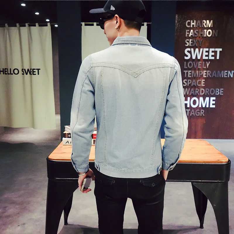 Men's Jackets Plus Size Man Autumn Denim Jackets Plus Size S-5xl Male Light Blue Denim CoatsL231026