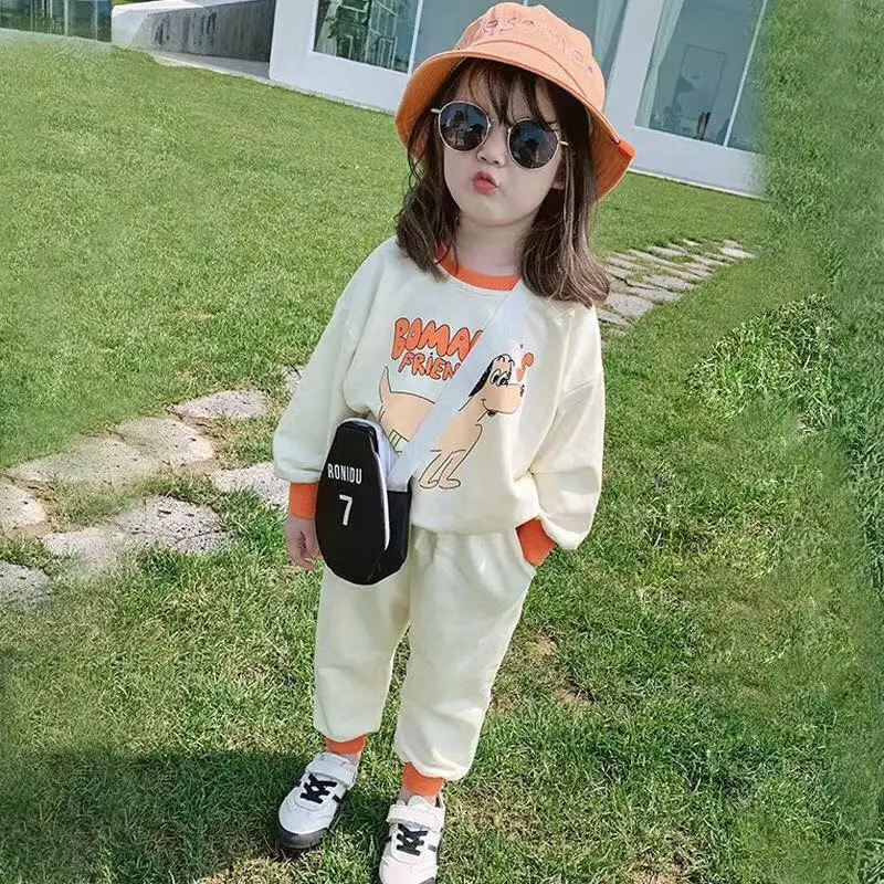 Clothing Sets 2pc Kids Clothes Girl Korea Sets Spring Autumn Little Girl Sets Kids Tracksuit Children Two Piece Outfit Hoodies Set for Girl 231219