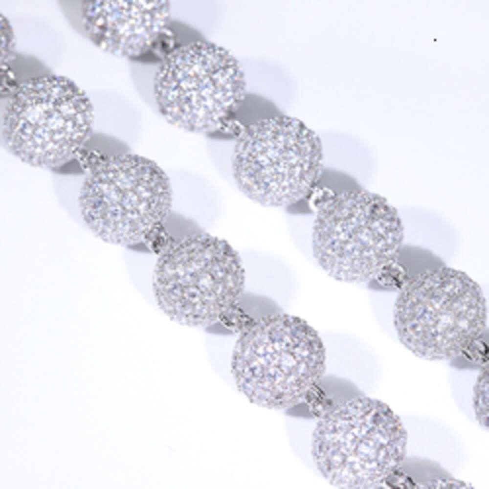Yu Ying 925 Solid Silver 4mm 8mm 10mm Wide Chain Vvs Round Moissanite Ball Shape Cuban Link Chain for Hip Hop Jewelry