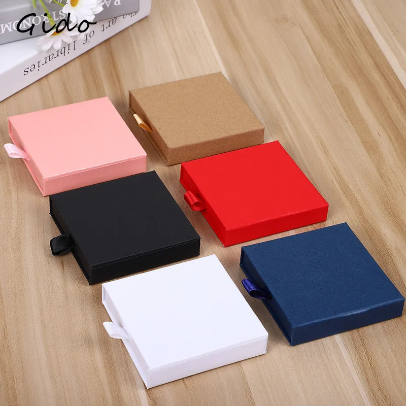 Jewelry Boxes Arrive Thin Kraft Paper Drawer Jewelry Packaging Box Greeting Card Necklace Bracelet Gift Package Case Boxes Drop 231219