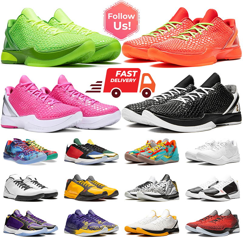 2025 mamba 6 Reverse Grinch Basketball Shoes White Del Sol Triple Pink Prelude sports hight cut Chaos What The mens trainer big size 36-46 leaether