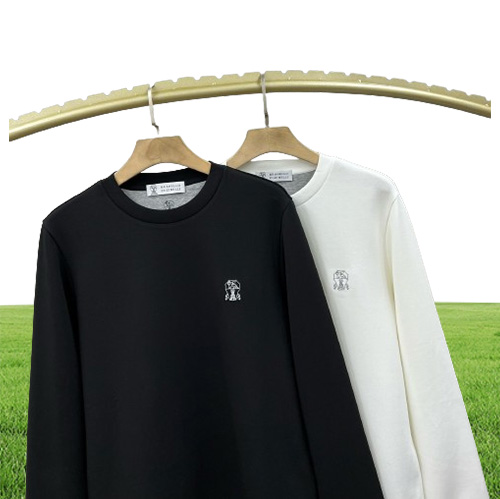 Men Hoodies Sweater Winter Round Neck Bottoming Shirt White Black Casual Pullover