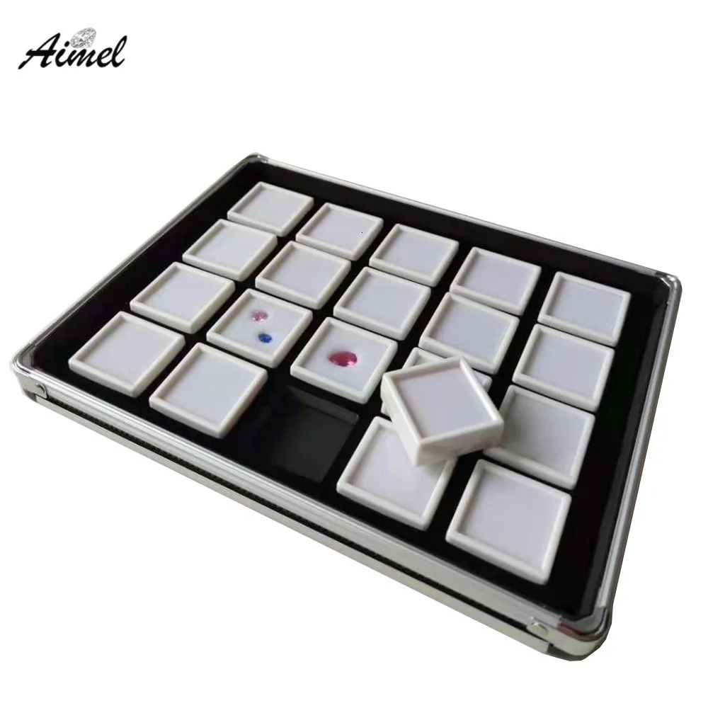 Jewelry Boxes 30/20/12 Cells Loose Diamond Display Tray Gemstone Storage Box Necklace Earring Jewelry Organizer Gems Packaging Box 231219