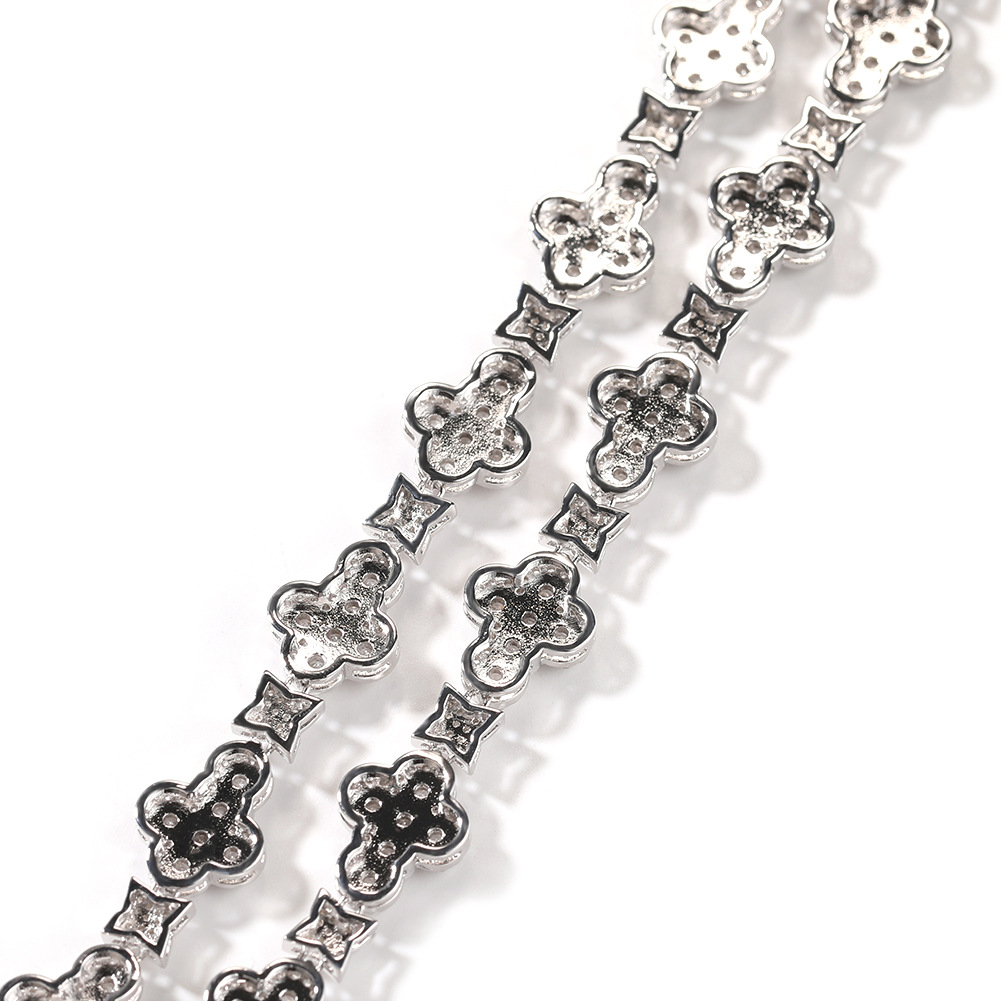 necklace moissanite chain 10mm16/18/20inch Gold Plated Bg CZ Cross Cuban Bracelet ks Hip Hop Jewelry For Men Women