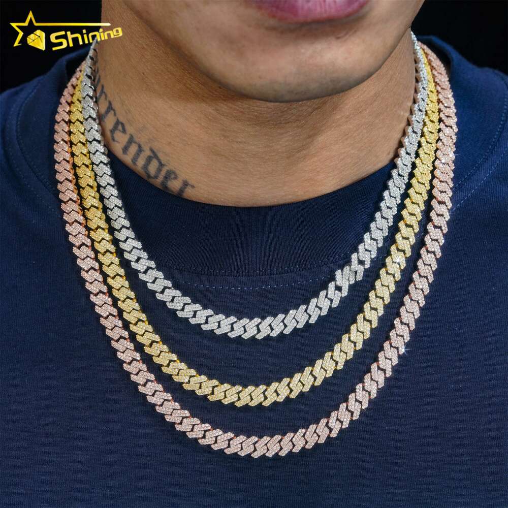 Wholesale Price Jewelry Factory Price S925 Sterling Silver Lab Diamond Hip Hop Jewelry Iced Out Vvs Moissanite Chain Cuban Link